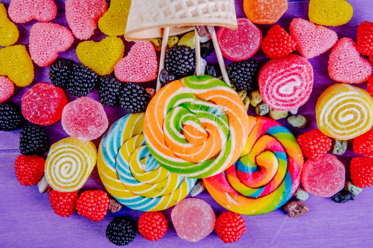 A colorful medley of candies and lollipops, capturing the essence of Jolly Ranchers' enduring appeal