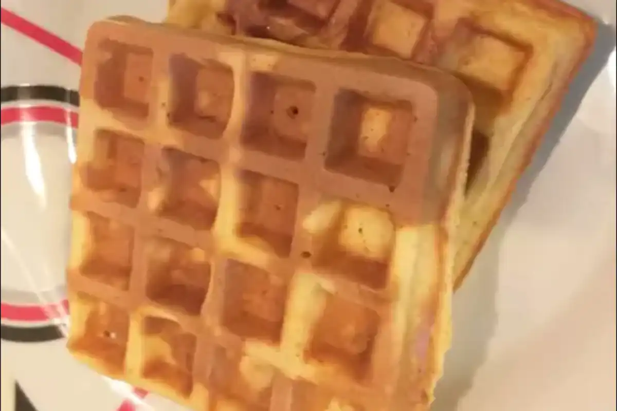 A waffle cookie